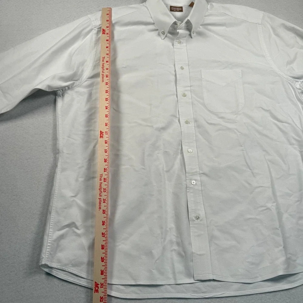 Gitman Bros Button Down Shirt Mens 18 35 White Oxford Cloth Made in USA Vintage